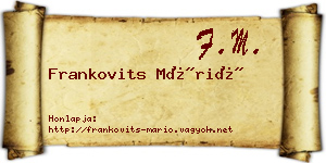 Frankovits Márió névjegykártya